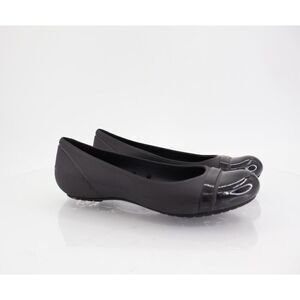 CROCS Women's Cap Toe Ballet Flats Size 7 Black Rubber Slip On Rubber Light Shoe